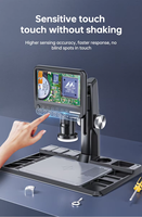 1600X Digital Microscope 12MP Electronic Video Microscopes 7 Inch IPS Screen Soldering Microscope with 28 LEDs