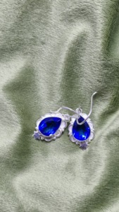 Nouvelles boucles d'oreilles en argent sterling 925 avec pierre précieuse tanzanite, design bohème pour fiançailles, mariage et fête - Product Image 2