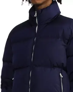 Veste d'hiver pour homme de haute qualité à bas prix, doudoune matelassée à fermeture éclair, veste oversize pour homme, veste à bulles de couleur unie - Product Image 3