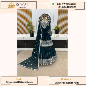 รูปลักษณ์งานรื่นเริงใหม่พร้อมชุดสูทปากีสถาน Georgette แบบเทียมของเราพร้อมงานลําดับ Dupatta - Product Image 3