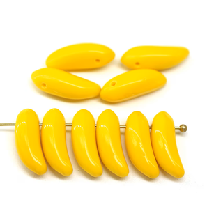 Banana Shaped 17x6mm Czech Glass <b>Beads</b> Black Blue Yellow Fruit <b>Beads</b> for Vegan Jewelry Crystal Lampwork Home Decor <b>Craft</b> - Product Image 1