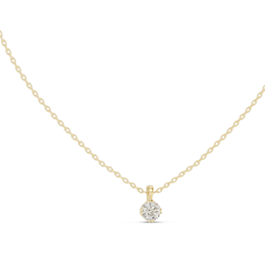 Collar de Diamantes CVD de 0.5 CT, Creados en Laboratorio, VVS-VS EF, Corte Redondo Clásico, Oro de 18K, 14K, Rosa, Amarillo, Blanco, Sostenible - Product Image 1