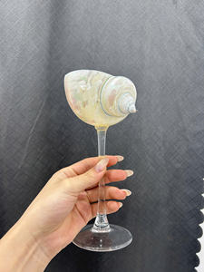 Copa de vino de concha marina hecha a mano, copa de concha única para proveedor de regalo de boda costero - Product Image 5