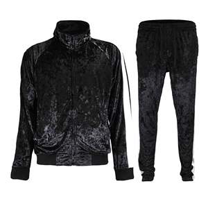 Ensemble de survêtement d'hiver pour homme 2 pièces Sweat-shirt et pantalon de survêtement Velours Fermeture éclair intégrale Survêtements à capuche Vêtements de sport 100% coton - Product Image 4