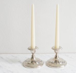 Set of 3 Decorative Metal <b>Taper</b> <b>Candle</b> Holder for Tabletop Home Lighting Decoration Silver Finished <b>Candle</b> <b>Taper</b> - Product Image 5