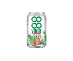 Agua de coco con fresa 330 ml 11,2 floz Bebida VINUT 24 botellas de cartón botella para mascotas Armonía tropical OEM Etiqueta privada Leer - Product Image 1
