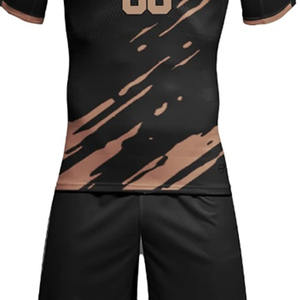 Último Modelo de Uniformes de Fútbol con Serigrafía, Conjuntos de Camisetas y Pantalones Cortos con Logotipo Personalizado, Unisex, 100% Poliéster, Impermeables, MOQ Bajo - Product Image 4