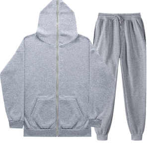 Logo personnalisé Sweat à capuche zippé et pantalon de survêtement de haute qualité pour hommes 100% coton 350g/m2 - Product Image 2