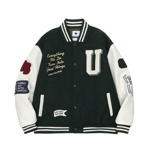 Top Collection Wear Chaqueta de béisbol lisa de lana OEM de buena calidad-Chaqueta universitaria de calle personalizada Hot Collage Wear - Product Image 5