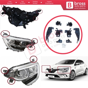 Soporte de Reparación para Faros Delanteros BHL546+BHL547, Juego de Soportes Izquierdo y Derecho para Megane BFB K9A B9A MK4 2016 en Adelante 260601571R 260100 - Product Image 5