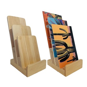 3-Tier Pine Wood Literature Holder Trifold Brochure Holder Flyer Holder Postcard <b>Display</b> and Countertop Wooden <b>Display</b> <b>Stand</b> - Product Image 6