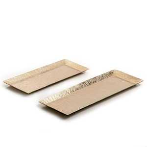 Vente en gros de plateau de service pour le petit déjeuner en métal martelé et en bois plaqué or Plateau de couverts décoratif design pour le transport des aliments - Product Image 1
