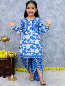 Elegante conjunto de traje de algodón tradicional para Niñas para niños | Ropa de fiesta cómoda | Directo de fábrica indio estirable de secado rápido - Product Image 4