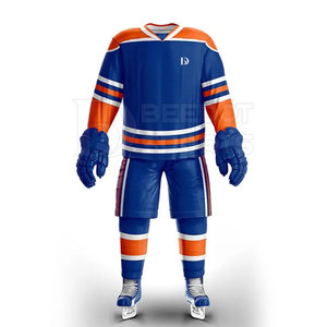 Conjunto de camiseta de hockey sobre hielo de calidad superior unisex, pantalones de camisa con patrón en blanco de entrenamiento y logotipo personalizado con servicio de impresión personalizado OEM - Product Image 4