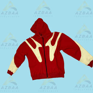 Coupe et couture lourds Nouveau sweat à capuche personnalisé 500 GSM fabricant de sweat à capuche zippé rouge et blanc - Product Image 6