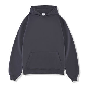Sweat à capuche de luxe pour homme imprimé sur mesure polaire éponge brodé épaule tombante sans ficelle pull uni sweats à capuche lourds - Product Image 5