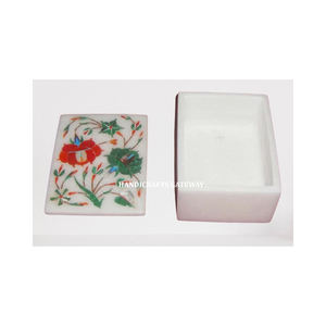 Modern Luxury Wholesaler of Best Glossy Marble Material Made Pacchekari Work Any Festival Gift <b>Boxes</b> and Marble Inlaid <b>Ring</b> Box - Product Image 1