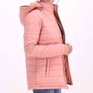 Veste d'hiver longue en coton matelassée pour femme, haute qualité, respirante, logo personnalisé - Product Image 2