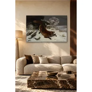 Fida Gustave Courbet - Impression sur toile : Renard attrape sa proie dans la neige - Product Image 3
