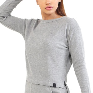 เสื้อสเวตเตอร์ผ้าฝ้ายคอตตอนแบบใหม่เสื้อสเวตเตอร์โอเวอร์ไซส์เปล่าพิมพ์ลายกราฟิก - Product Image 1