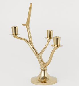 <b>Gold</b> Arm Taper Candle Stand Geometric Aluminum Eco-Friendly Christmas Candle Base for Home <b>Decoration</b> Wedding <b>Party</b> Decor Candle - Product Image 2