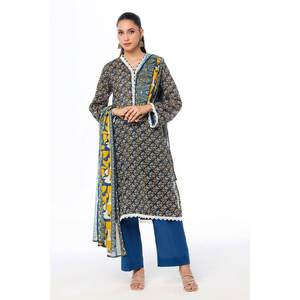 Conjunto de traje de jardín sin coser de 3 piezas azul para mujer - Product Image 4