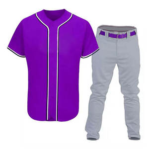 Ensemble d'uniformes de baseball de couleur personnalisée pour les équipes masculines adultes, vêtements de sport, logo personnalisé, 100% polyester, respirant, séchage rapide - Product Image 2