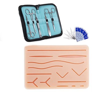 Kit de práctica de silicona para estudiantes con estuche negro, kit de sutura personalizado, instrumento médico, sutura médica profesional para la piel - Product Image 6
