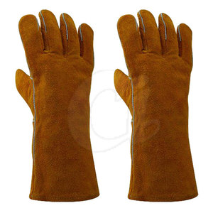 Guantes de soldadura de cuero de color personalizados ecológicos Calidad en stock hecha para los oficios - Product Image 1