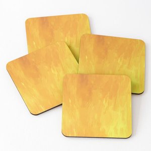 1220 Mango Wood/Acacia Wood Over Printed Tea Serving <b>Coasters</b> 4 Pieces <b>Set</b> - Product Image 6