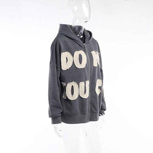 Sweats à capuche zippés avec logo personnalisé Broderie dégradée Manches complètes Hiver Motif uni 500GSM 100% Coton mélangé Design unisexe - Product Image 2