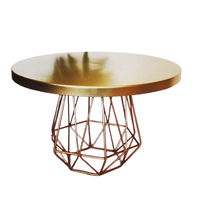 Ensemble de support à gâteau en bois en métal en laiton élégant de qualité supérieure forme personnalisable Dessert outil d'affichage de gâteau de mariage haut exportateur
