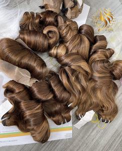 Premium 30 pouces brésilien vague Afro Premium léger vietnamien cheveux humains bruts Bundle bande rebondissante Style trame frontale cheveux - Product Image 4