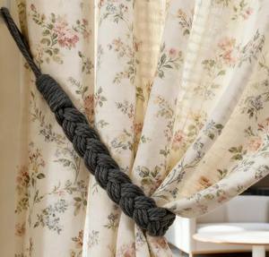 Handwoven Cotton Rope Curtain <b>Ties</b> Braided Neutral Window Decor Bohemian Rustic Home <b>Accessory</b> - Product Image 1