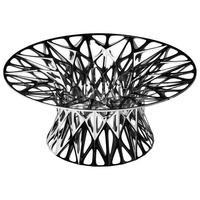 AK laiton fait à la main métal fil rond Table basse noir fini haut verre Design attrayant pour meubles d'hôtel/meubles de maison