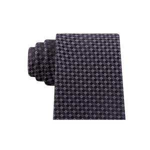 Cravatta Slim Micro Checkerboard da Uomo Kenneth Cole Reaction Nera Taglia Regolare con Finto Colletto Accessorio - Product Image 2