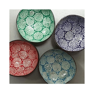 Cuenco de Coco con Incrustaciones de Concha, Elegante Cuenco Decorativo, Material: Incrustaciones de Concha; Uso: Decoración de Boutique; Origen: Hecho en Vietnam - Product Image 1