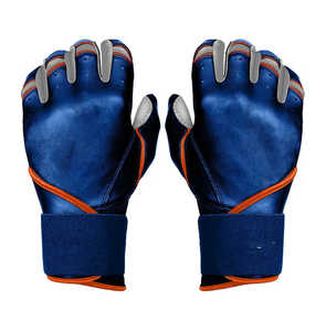 Gants de baseball personnalisables en cuir souple de haute qualité Gants de frappeur bleus roses respirants et confortables pour l'entraînement - Product Image 3