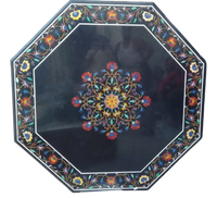 Plateau de table basse en marbre incrusté de Pietra Dura, design pour salon, fait main, écologique, traditionnel, antique, décoratif