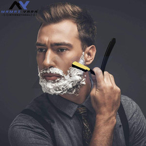 Maquinilla de afeitar profesional de borde recto Premium para peluquería, precisión de afeitado cercana de calidad para el cuidado de la garganta, característica desechable - Product Image 3