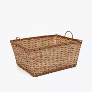 Cesta de lavandería de ratán hecha a mano con asas fuertes para un conveniente Almacenamiento de toallas y organización del hogar - Product Image 1