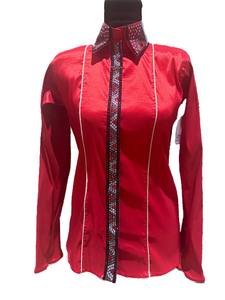 Rétro personnalisé Western Pleasure Show Shirt Rodeo Queen Rail vêtements d'équitation pour les femmes - Product Image 4