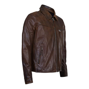 Al Aire Libre marrón hombres moda chaquetas invierno pesado calidad superior cuero de vaca chaquetas - Product Image 2