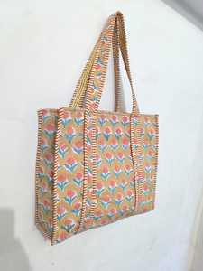 กระเป๋าช้อปปิ้งฤดูร้อนแบบมีซิป ทำด้วยมือ บุด้วยผ้าฝ้าย แฟชั่นฤดูใบไม้ผลิ สีพื้น กระเป๋าสะพายไหล่สำหรับผู้หญิง ใช้เดินทาง ความจุขนาดใหญ่ - Product Image 5