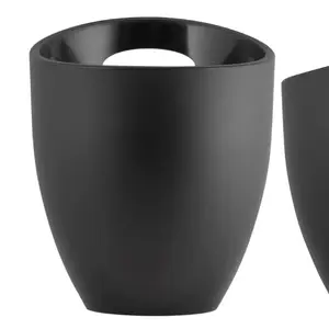 Secchiello per il ghiaccio Made in Italy dal Design esclusivo in plastica acrilica nera con manico per HoReCa Party e Home - Product Image 1