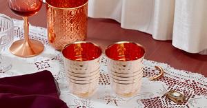 Mint Julep <b>Cup</b> <b>Copper</b> Drinkware Accessories ND Hammered Pack of 2 Tea <b>Cups</b> & Saucers - Product Image 3