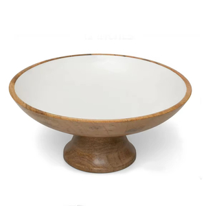 Bol décoratif en bois maison et cuisine Table à manger bol pour collations servant décor de ferme et décor de Table bol piédestal Design - Product Image 1