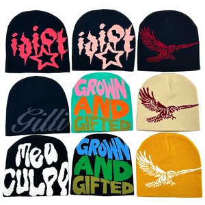 Bonnets d'hiver en tricot dépouillés de diamants avec logo personnalisé Mea Culpa Y2k Bonnet en strass unisexe - Product Image 2