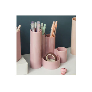 Vente en gros de porte-stylo en céramique porte-stylo de rangement de bureau avec cadre photo porte-stylo de forme ronde au meilleur prix - Product Image 1