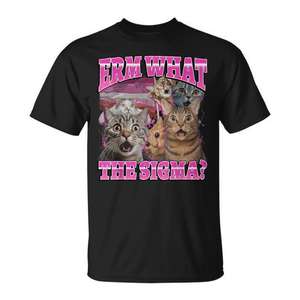 Cat Lover <b>T</b>-<b>Shirt</b> <b>Meme</b> Cat with Sarcastic 'What the Sigma' Quote for Those for Who Appreciate Memes - Product Image 1